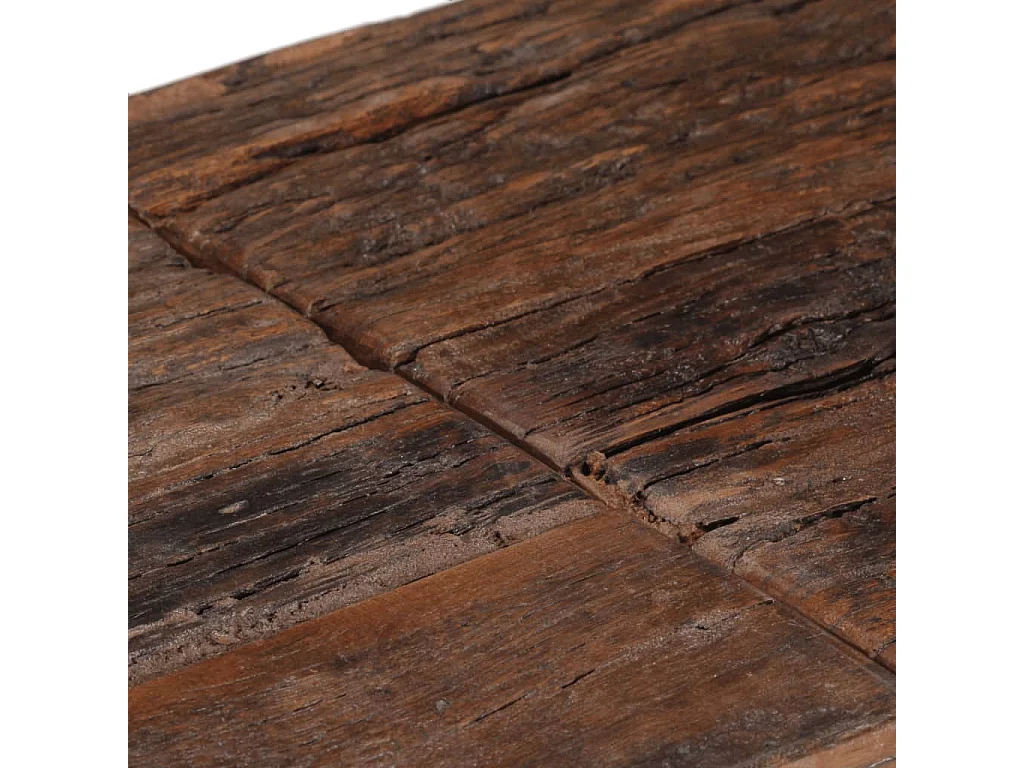 Table console argenté acier inoxydable et bois de mélèze massif