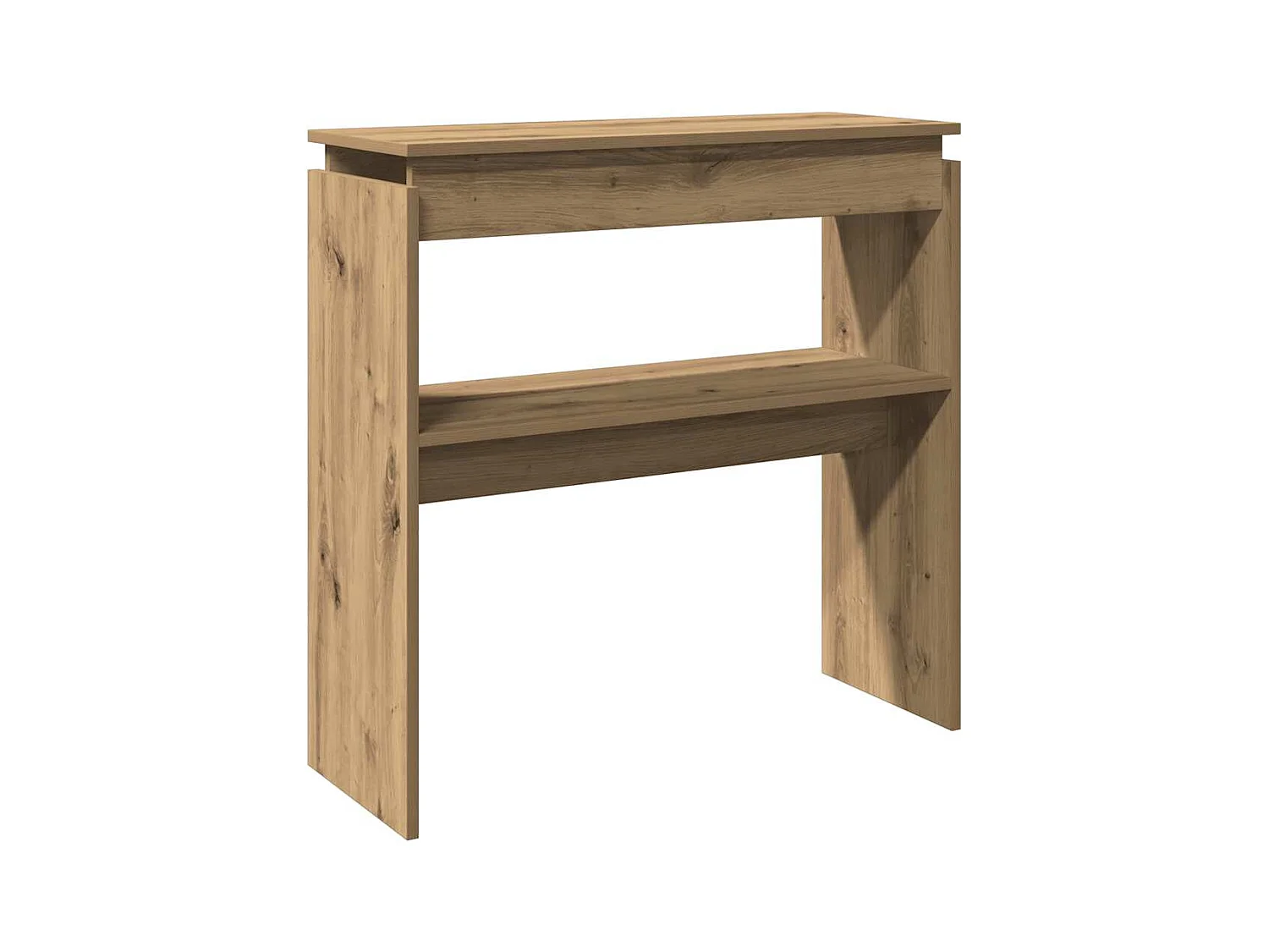 Table console chêne artisanal 80x30x80 cm bois d'ingénierie