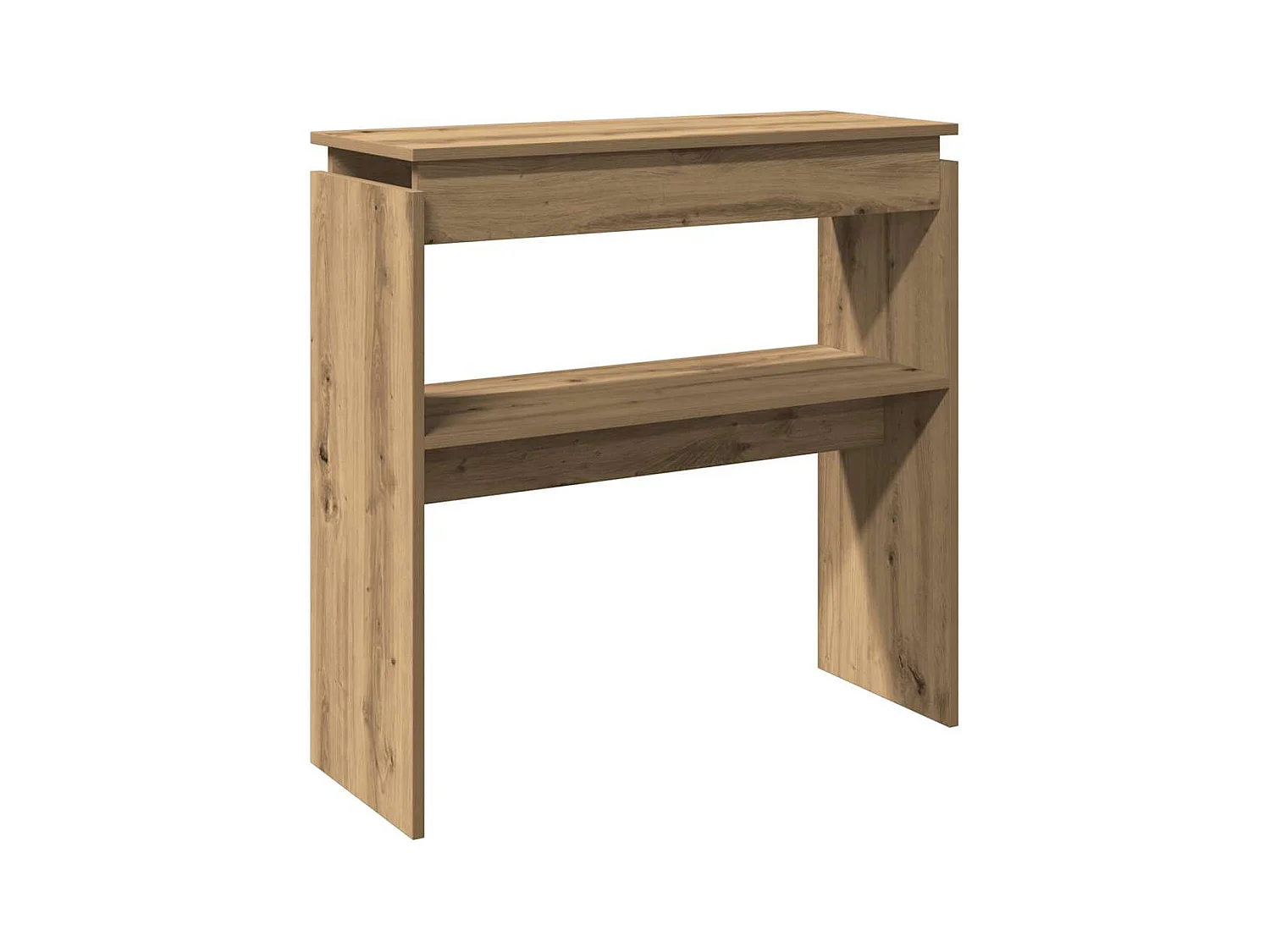 Table console chêne artisanal 80x30x80 cm bois d'ingénierie