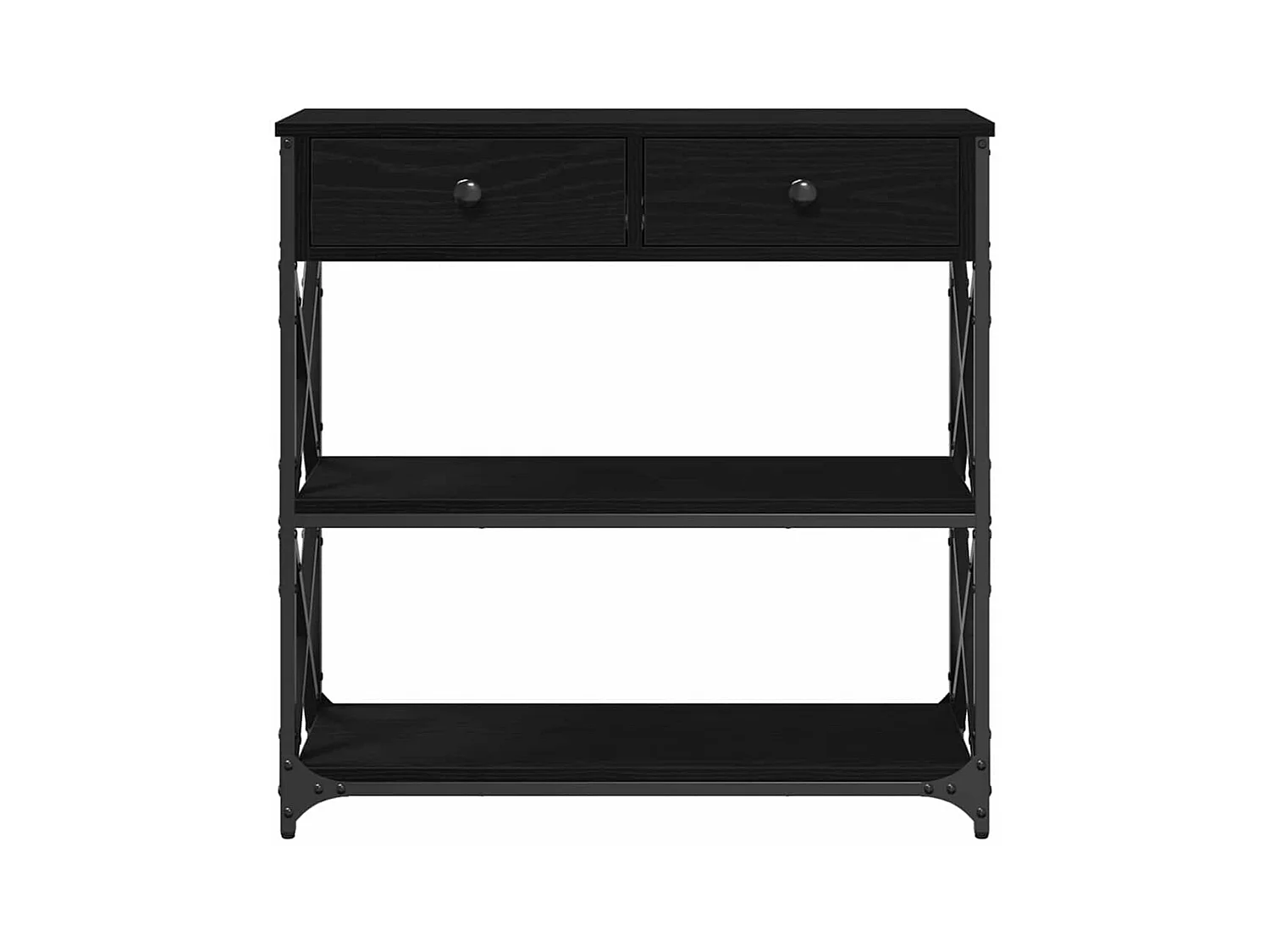 Table Console avec tiroir Chêne noir 75 x 28 x 75 cm