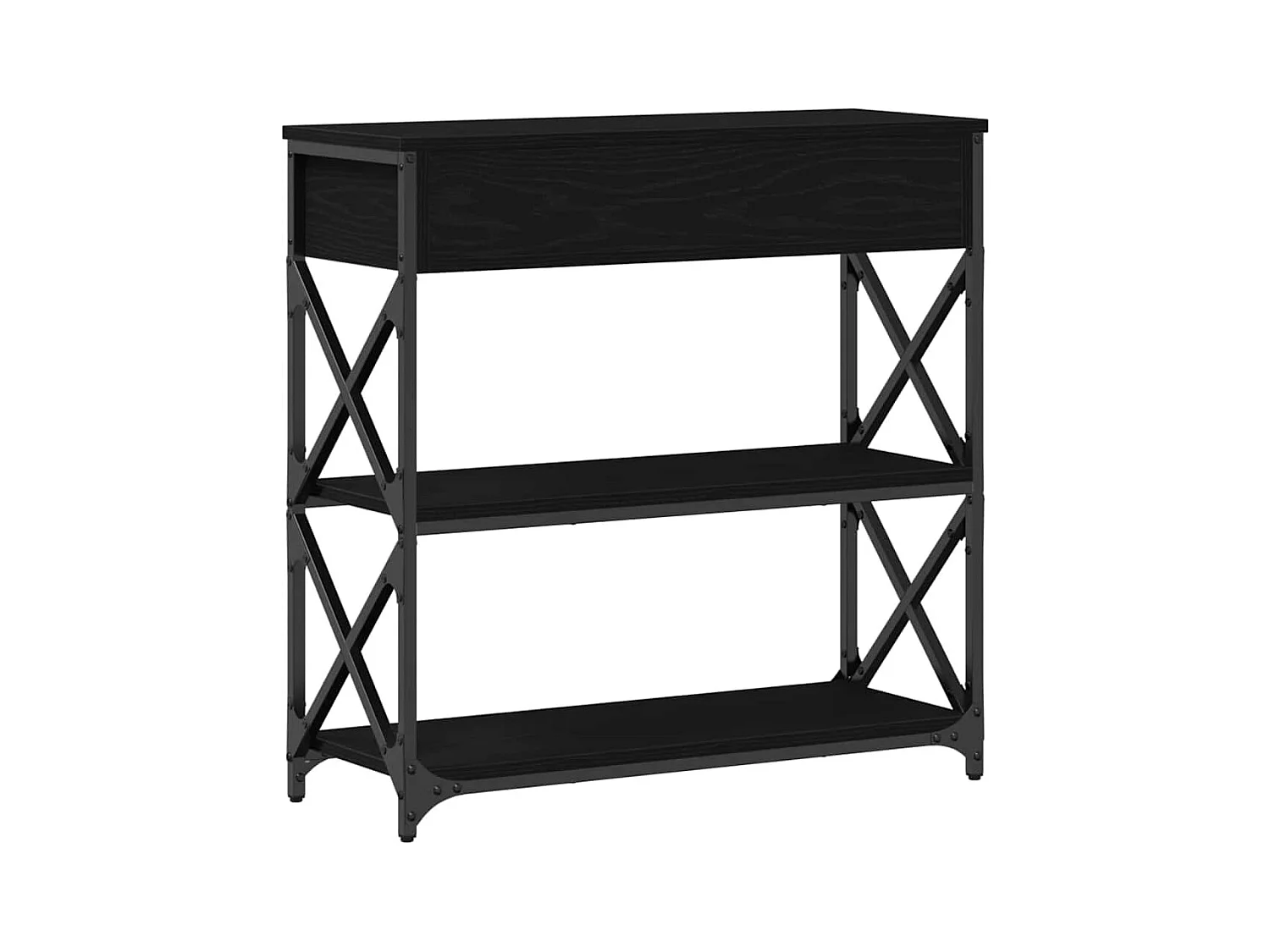 Table Console avec tiroir Chêne noir 75 x 28 x 75 cm