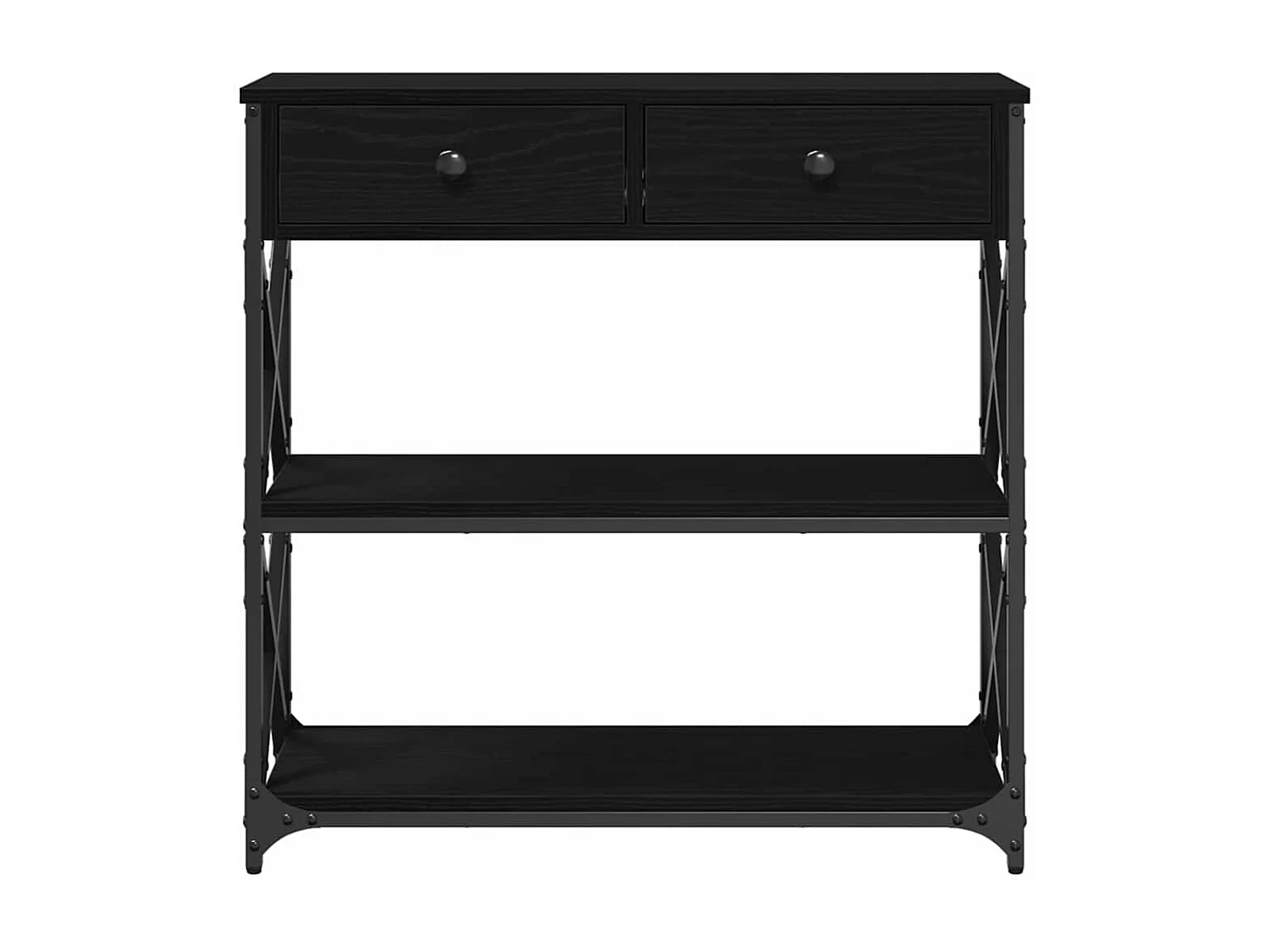 Table Console avec tiroir Chêne noir 75 x 28 x 75 cm