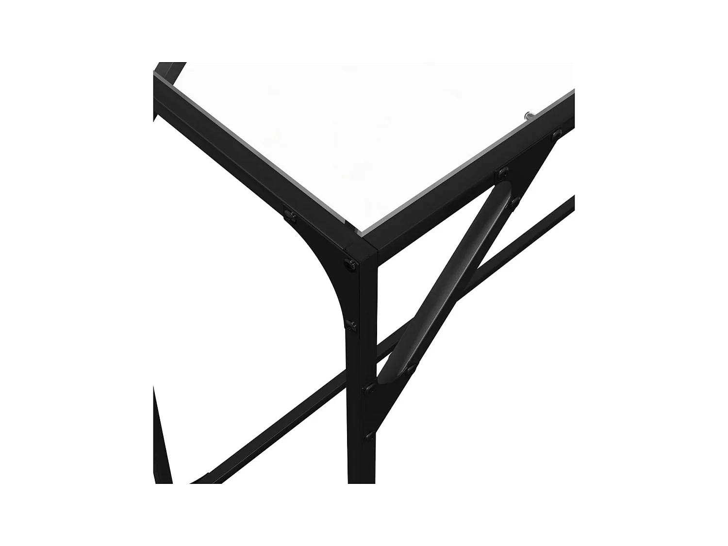 Table console avec dessus en verre transparent 98x35x81cm acier