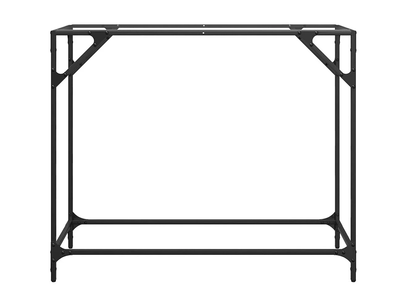 Table console avec dessus en verre transparent 98x35x81cm acier
