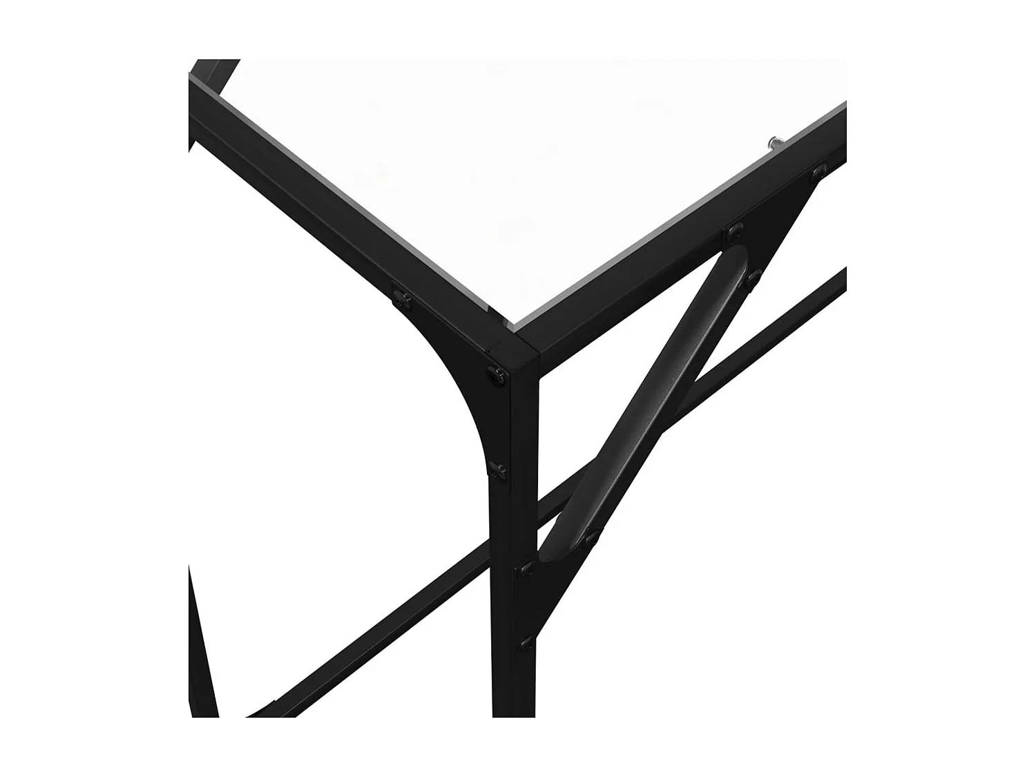 Table console avec dessus en verre transparent 98x35x81cm acier