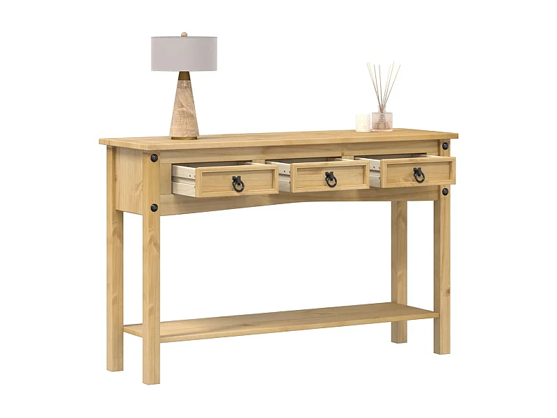 Table console « Corona » 114 x 34,5 x 73 cm Bois de pin massif