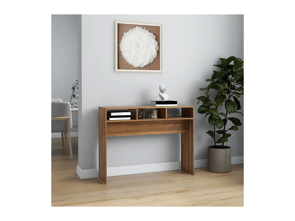 Table console Chêne marron 105x30x80 cm Bois d'ingénierie