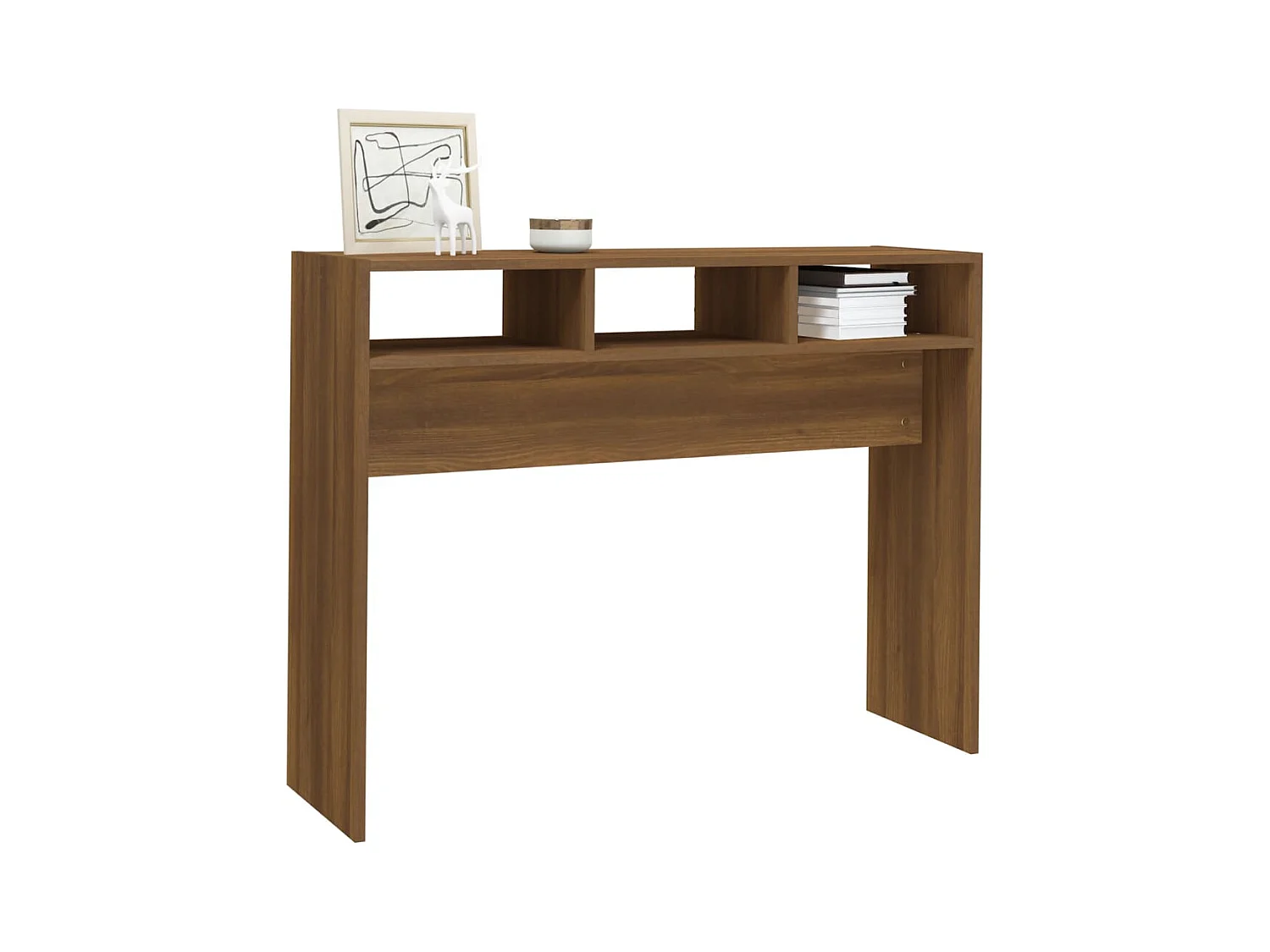 Table console Chêne marron 105x30x80 cm Bois d'ingénierie