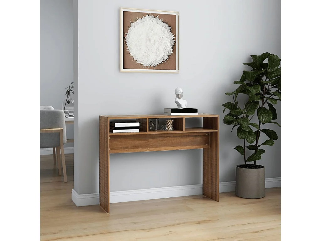 Table console Chêne marron 105x30x80 cm Bois d'ingénierie