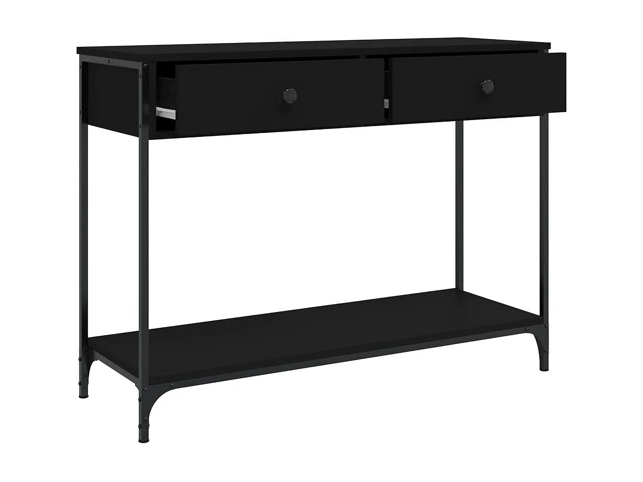 Table console noir 100x34,5x75 cm bois d'ingénierie