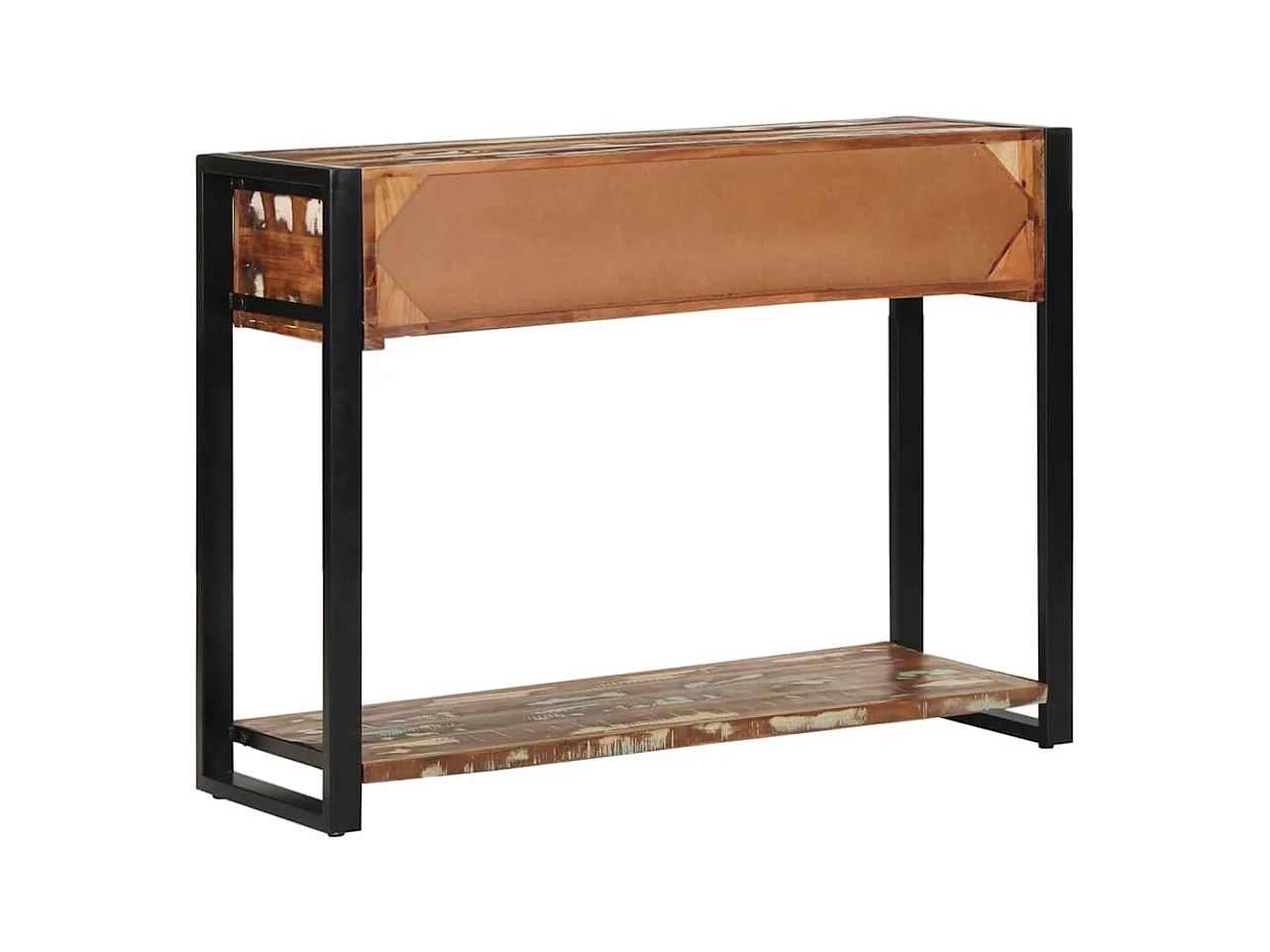 Mesa consola multicolor madera maciza reciclada 100x35x75 cm