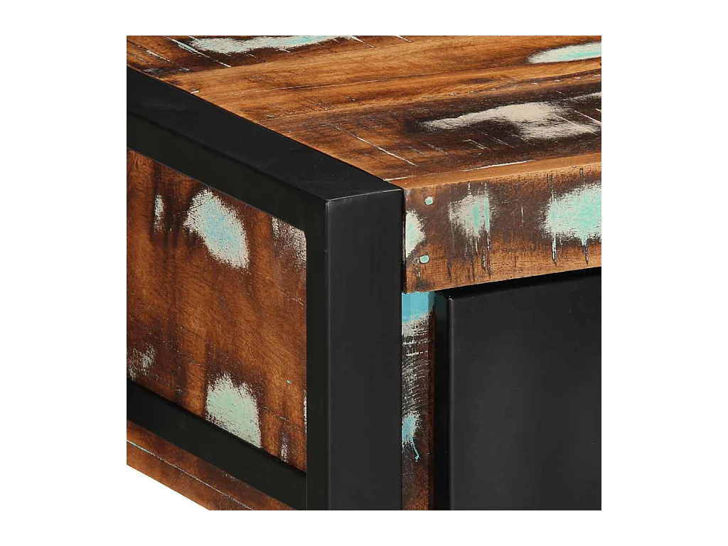 Mesa consola multicolor madera maciza reciclada 100x35x75 cm