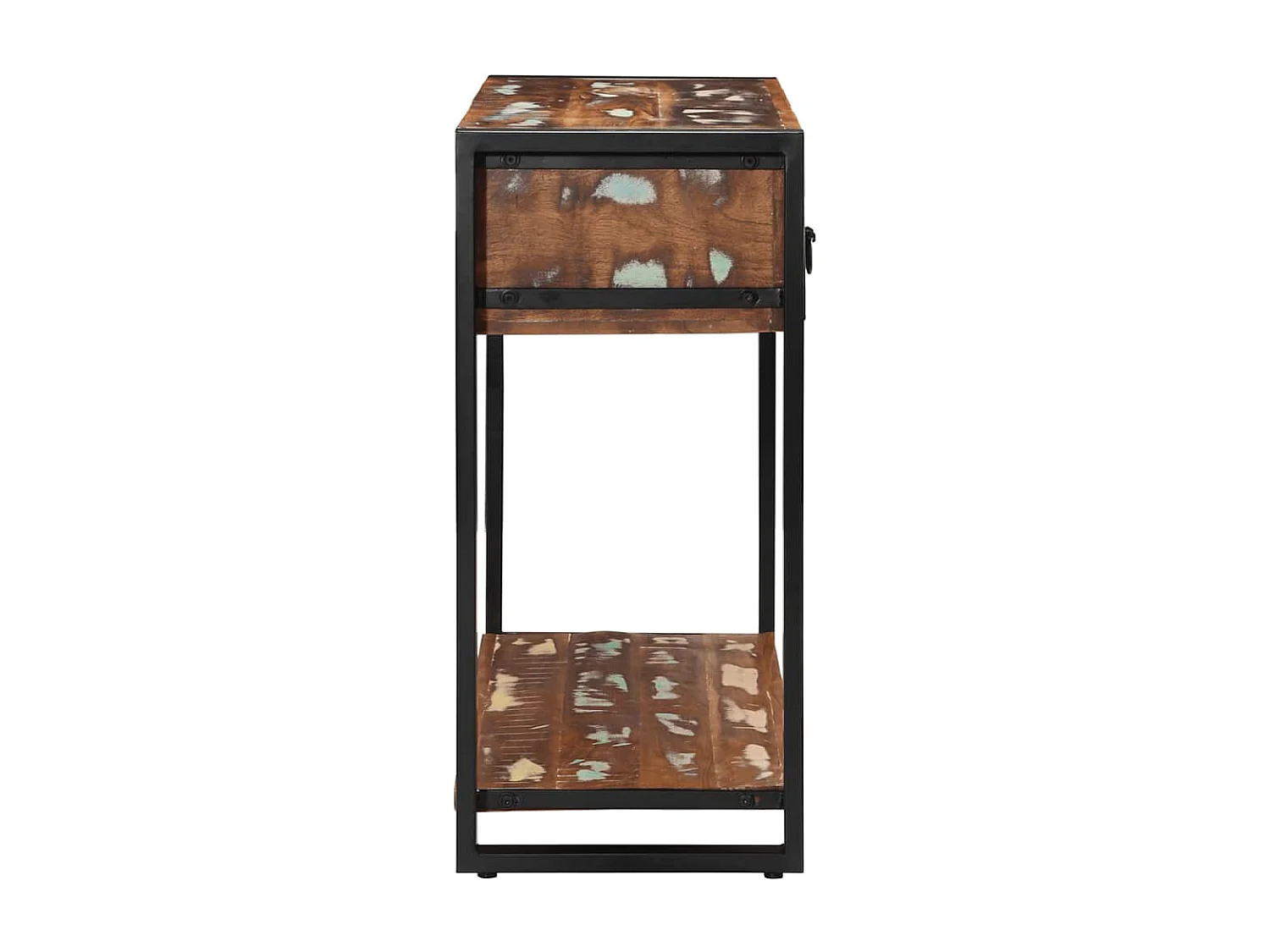 Table console multicolore 100x35x75 cm bois massif récupération