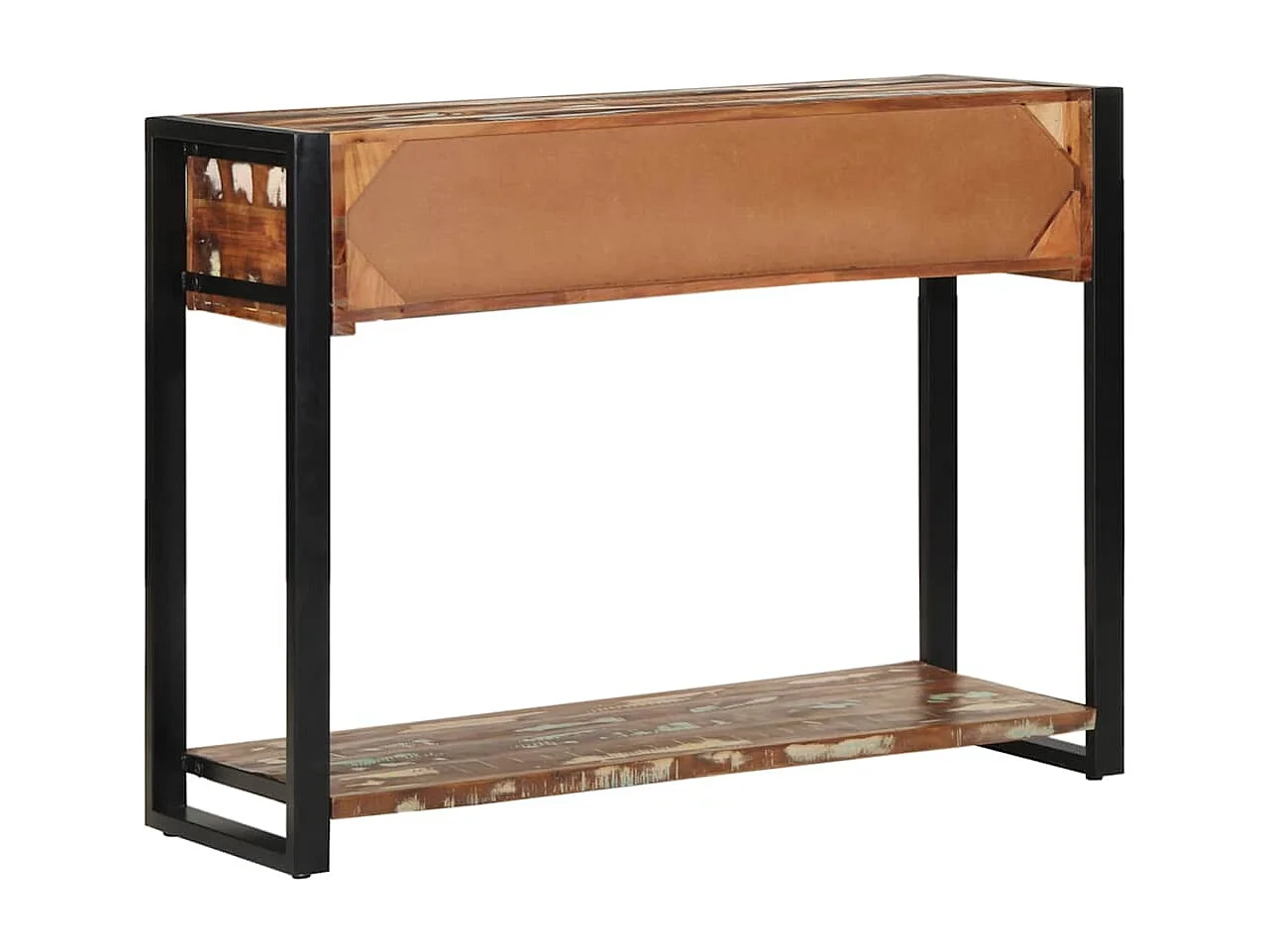 Table console multicolore 100x35x75 cm bois massif récupération