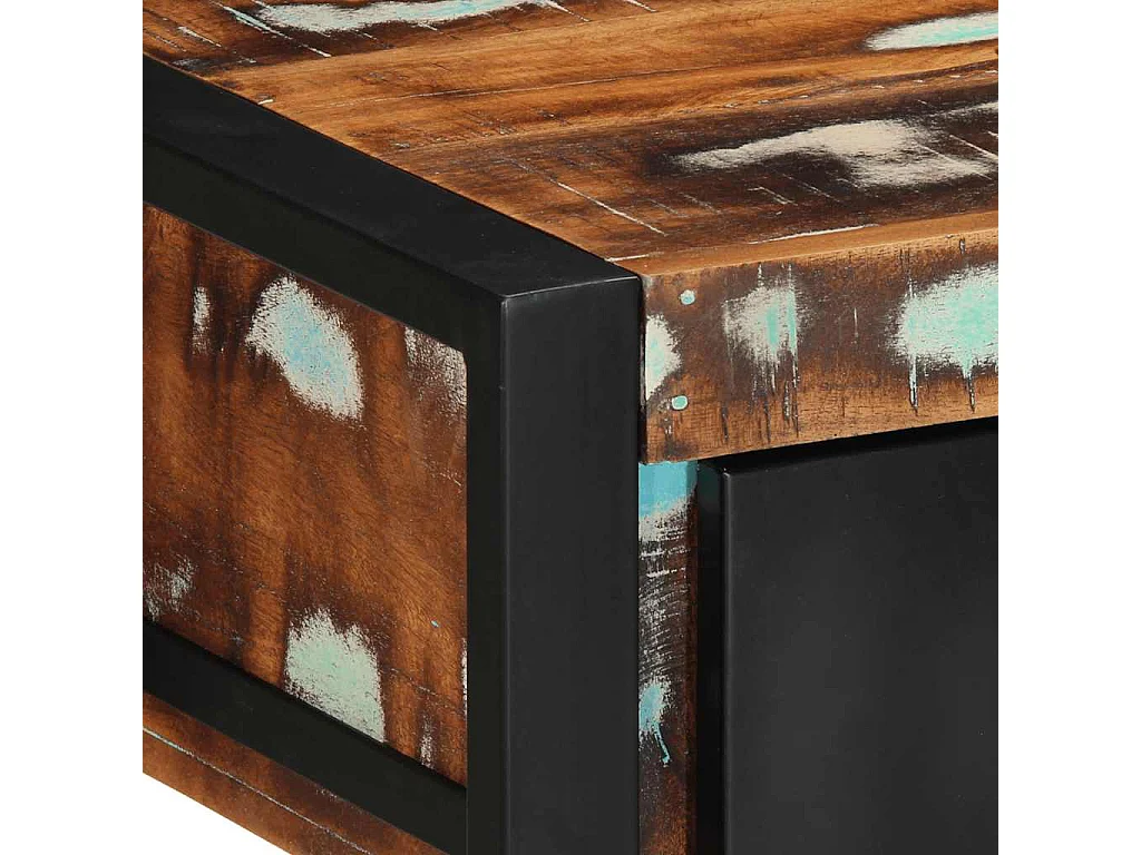 Table console multicolore 100x35x75 cm bois massif récupération