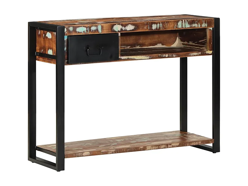Mesa consola multicor 100x35x75 cm madeira maciça recuperada