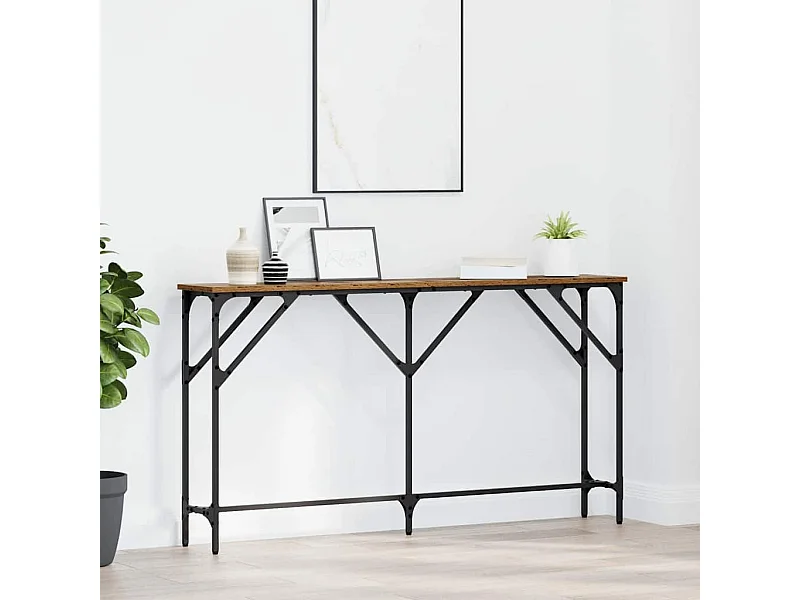 Wandtafel Oud Hout 140 x 23 x 75 cm Samengesteld hout en metaal