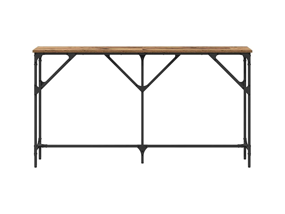 Wandtafel Oud Hout 140 x 23 x 75 cm Samengesteld hout en metaal