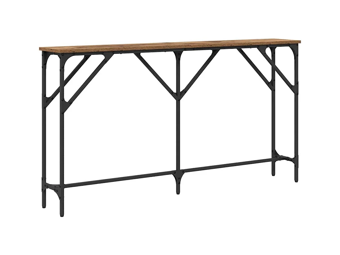 Wandtafel Oud Hout 140 x 23 x 75 cm Samengesteld hout en metaal