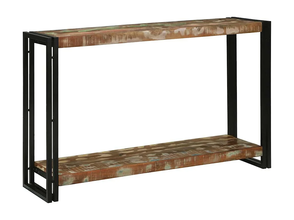 Table console 120 x 33 x 75 cm bois de récupération massif