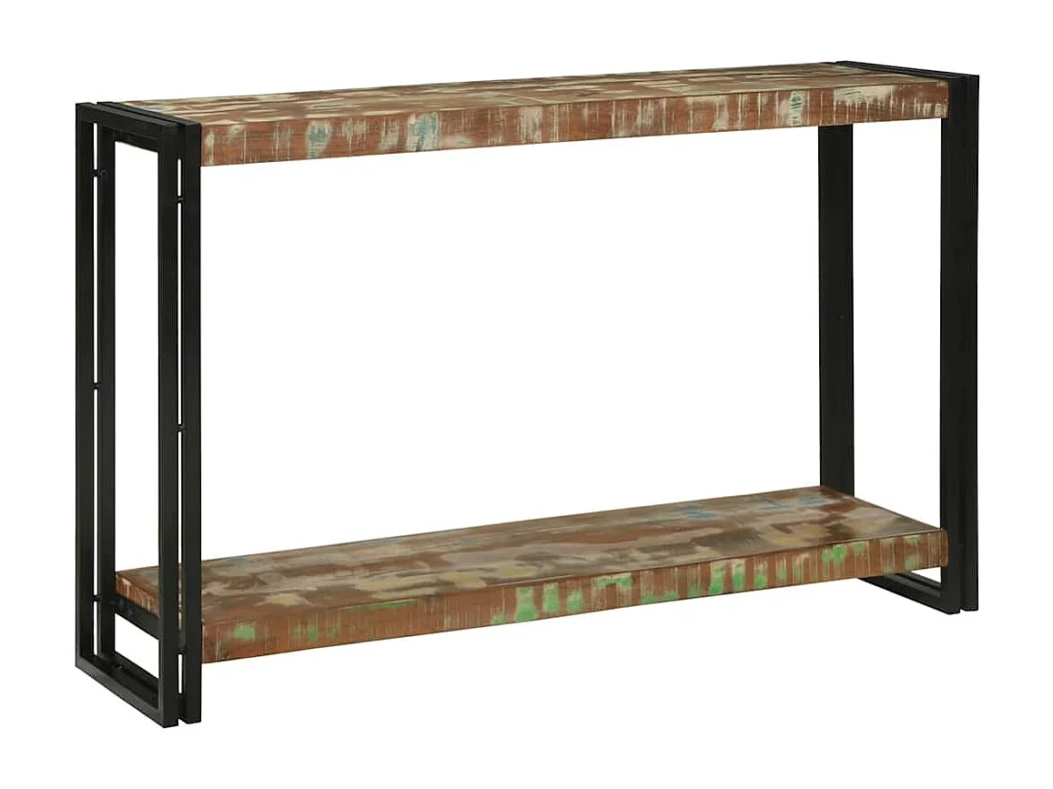 Table console 120 x 33 x 75 cm bois de récupération massif