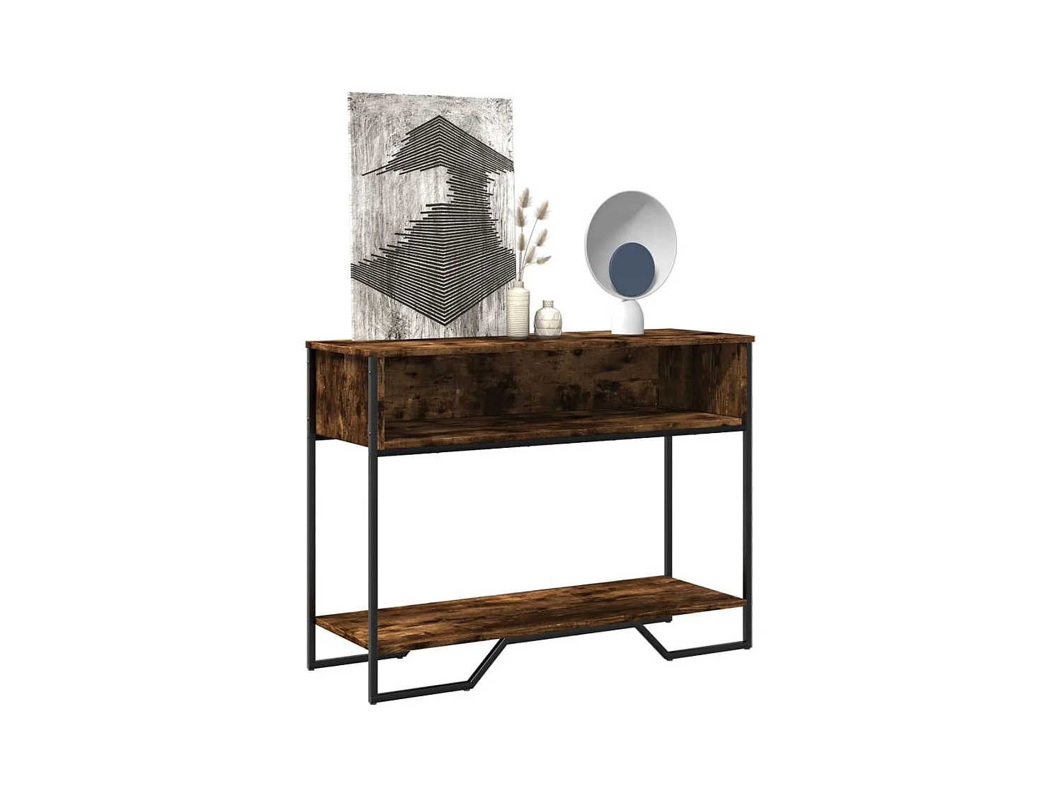 Mesa consola madera de ingeniería roble ahumado 100x35x74,5 cm