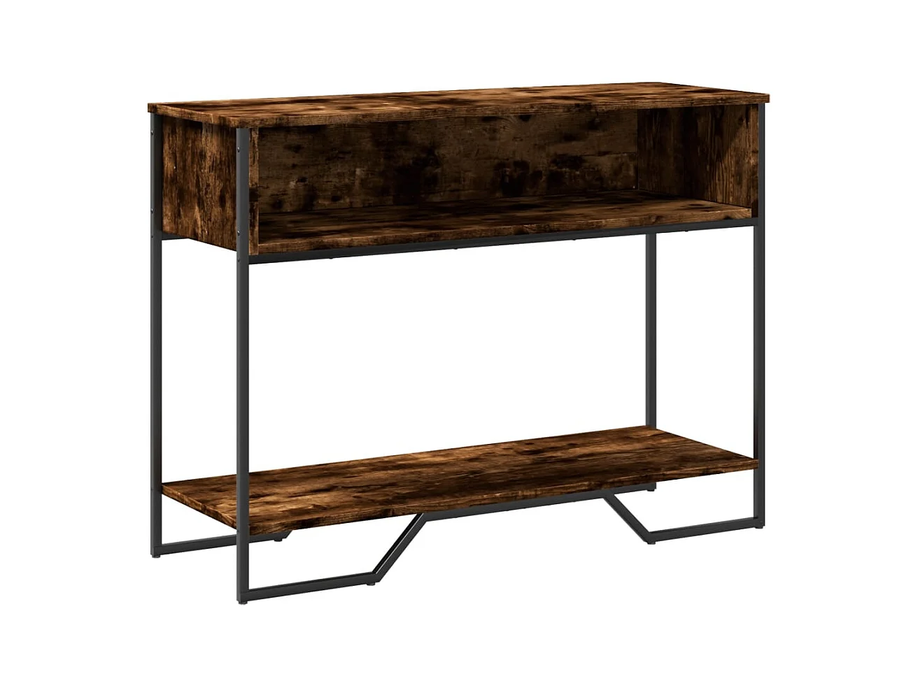 Mesa consola madera de ingeniería roble ahumado 100x35x74,5 cm