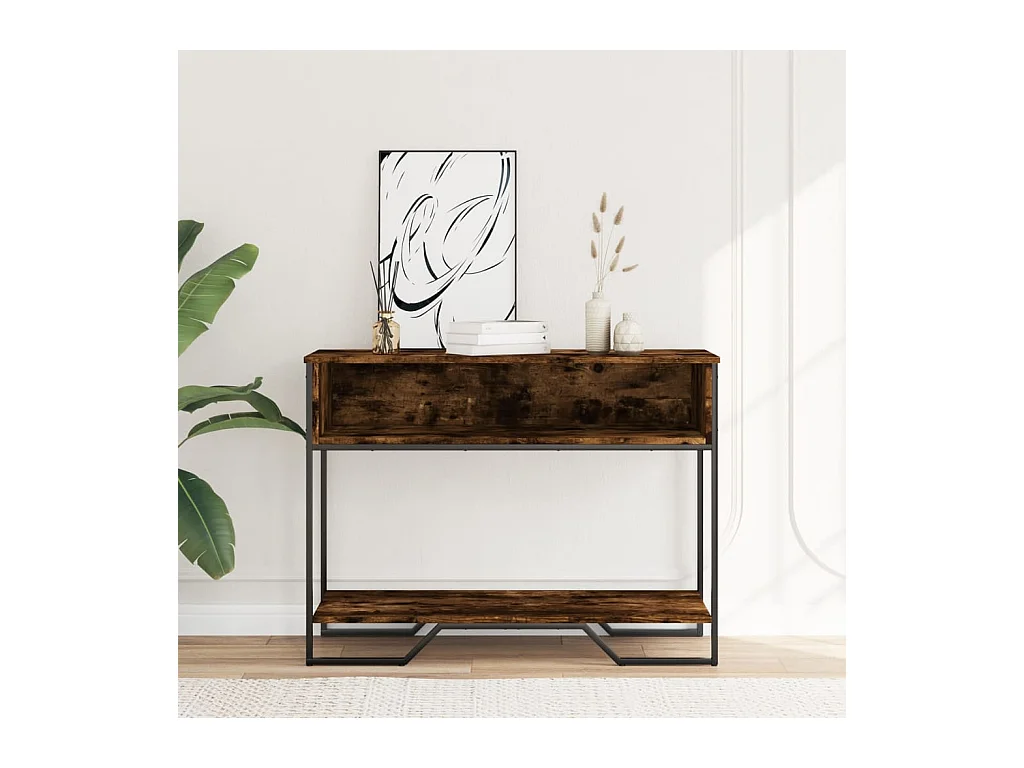 Mesa consola madera de ingeniería roble ahumado 100x35x74,5 cm