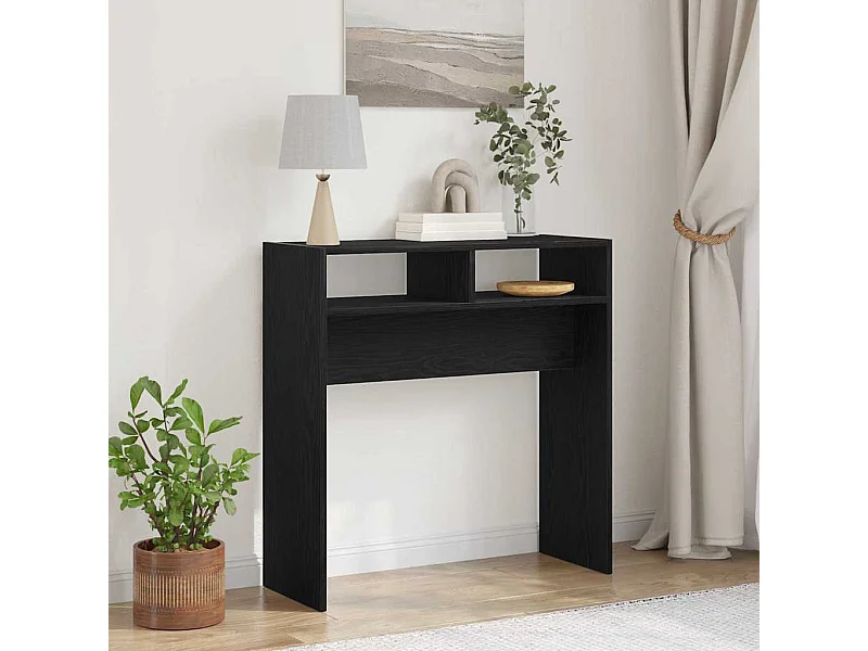 Mesa Consola Roble negro 78 x 30 x 80 cm Madera contrachapada