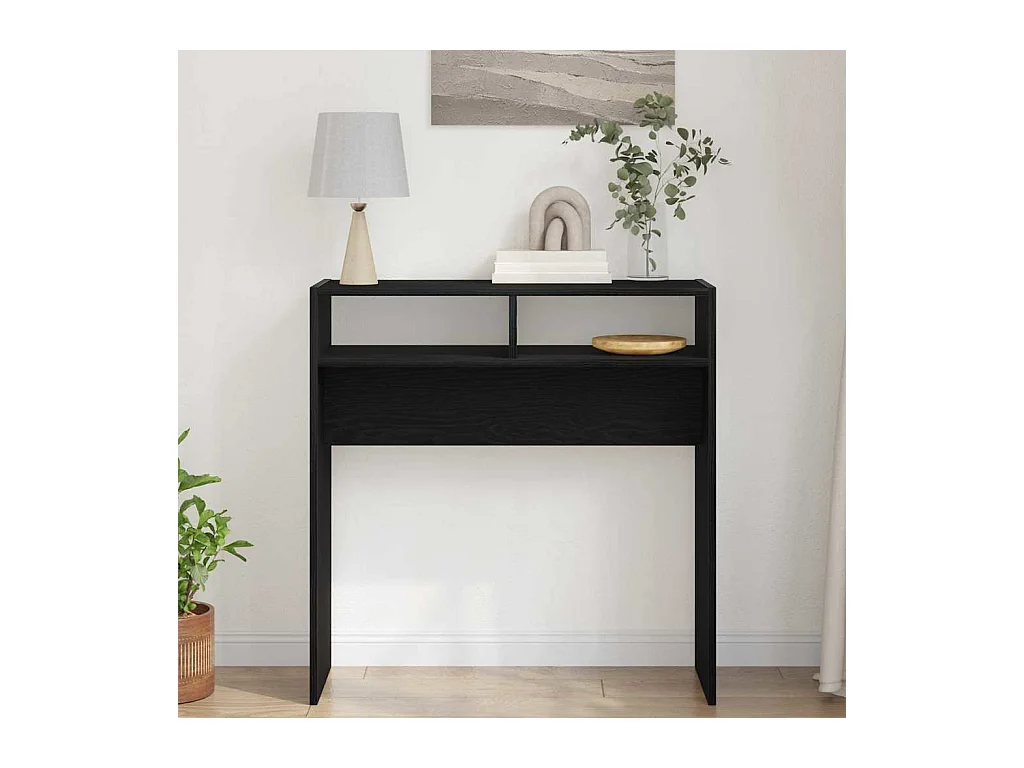 Mesa Consola Roble negro 78 x 30 x 80 cm Madera contrachapada