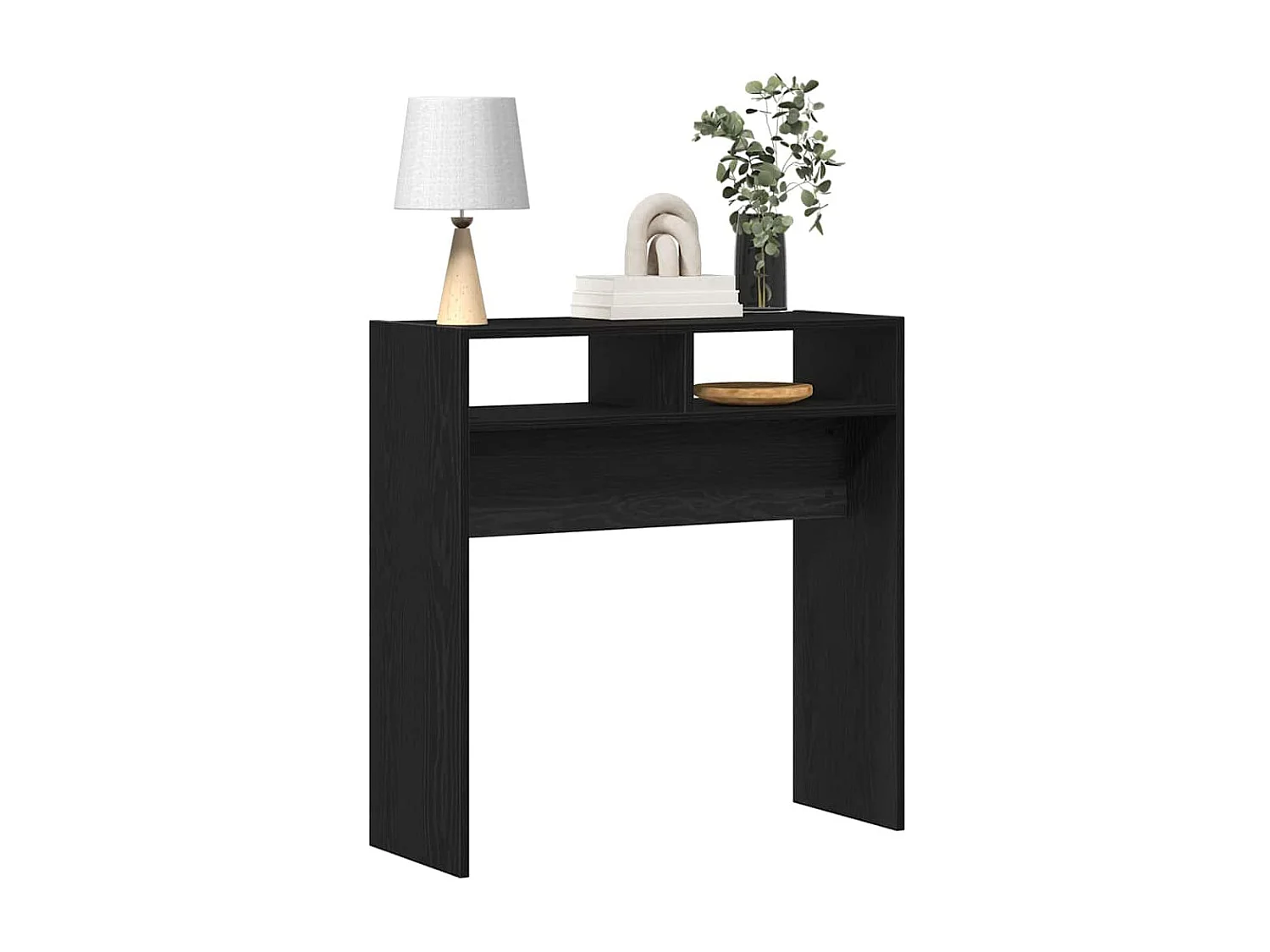 Mesa Consola Roble negro 78 x 30 x 80 cm Madera contrachapada