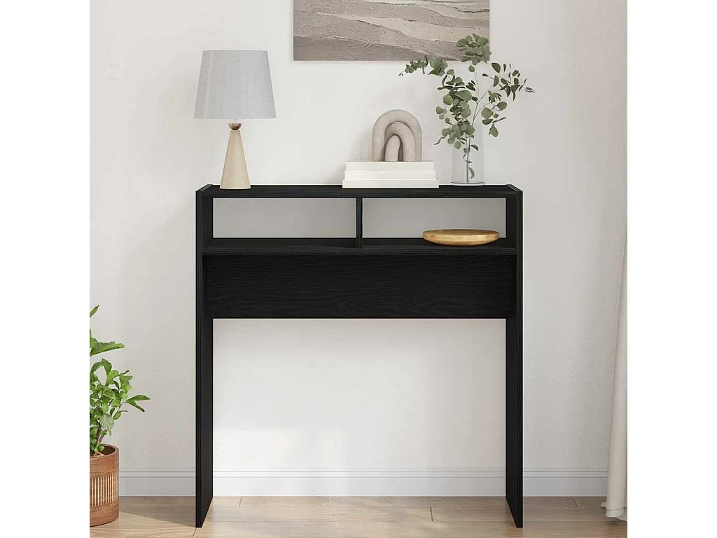 Mesa Consola Roble negro 78 x 30 x 80 cm Madera contrachapada