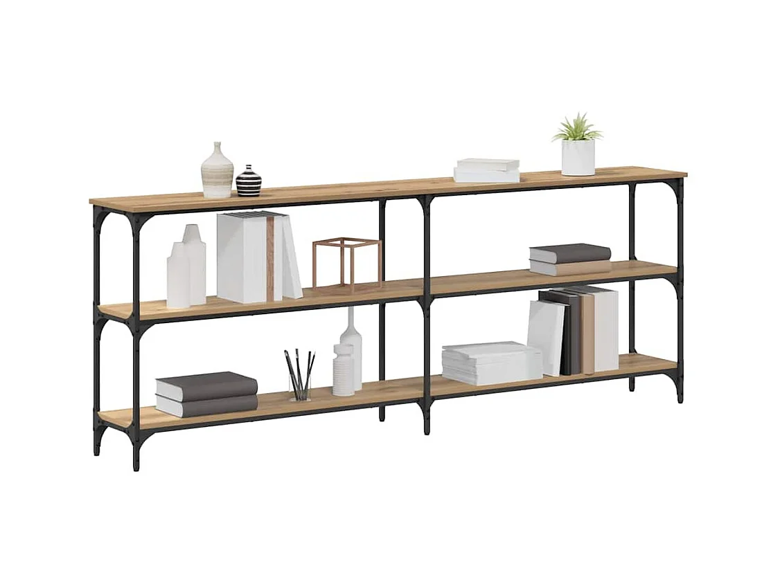 Console Tafel artisanaal eikenkleurig 200 x 29 x 75 cm