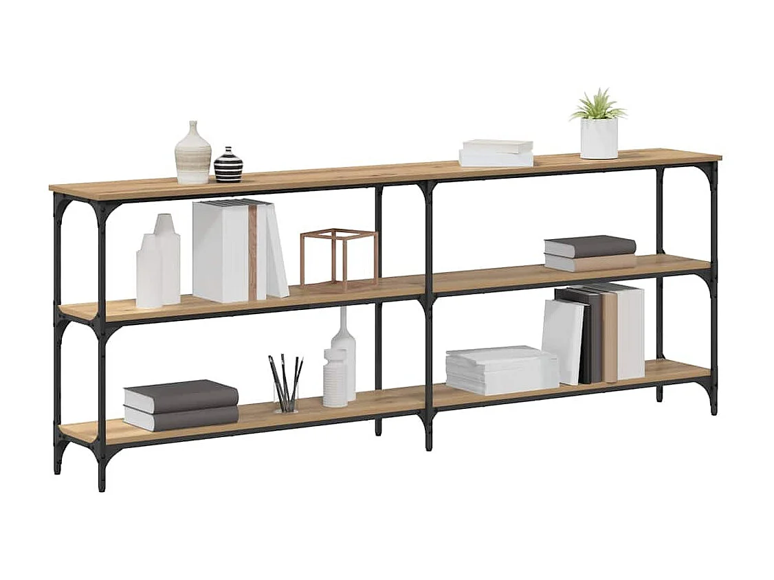 Mesa Consola con estante Roble artisan 200 x 29 x 75 cm