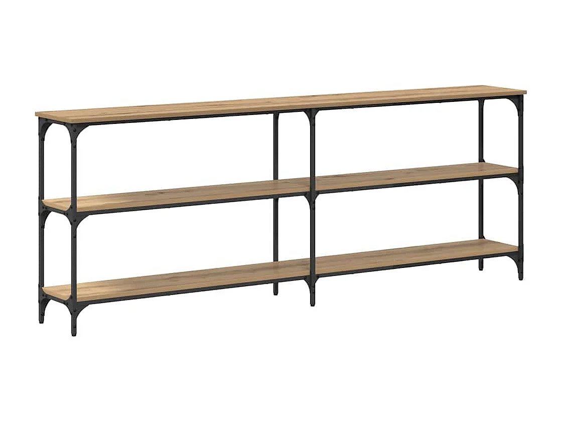 Mesa Consola con estante Roble artisan 200 x 29 x 75 cm