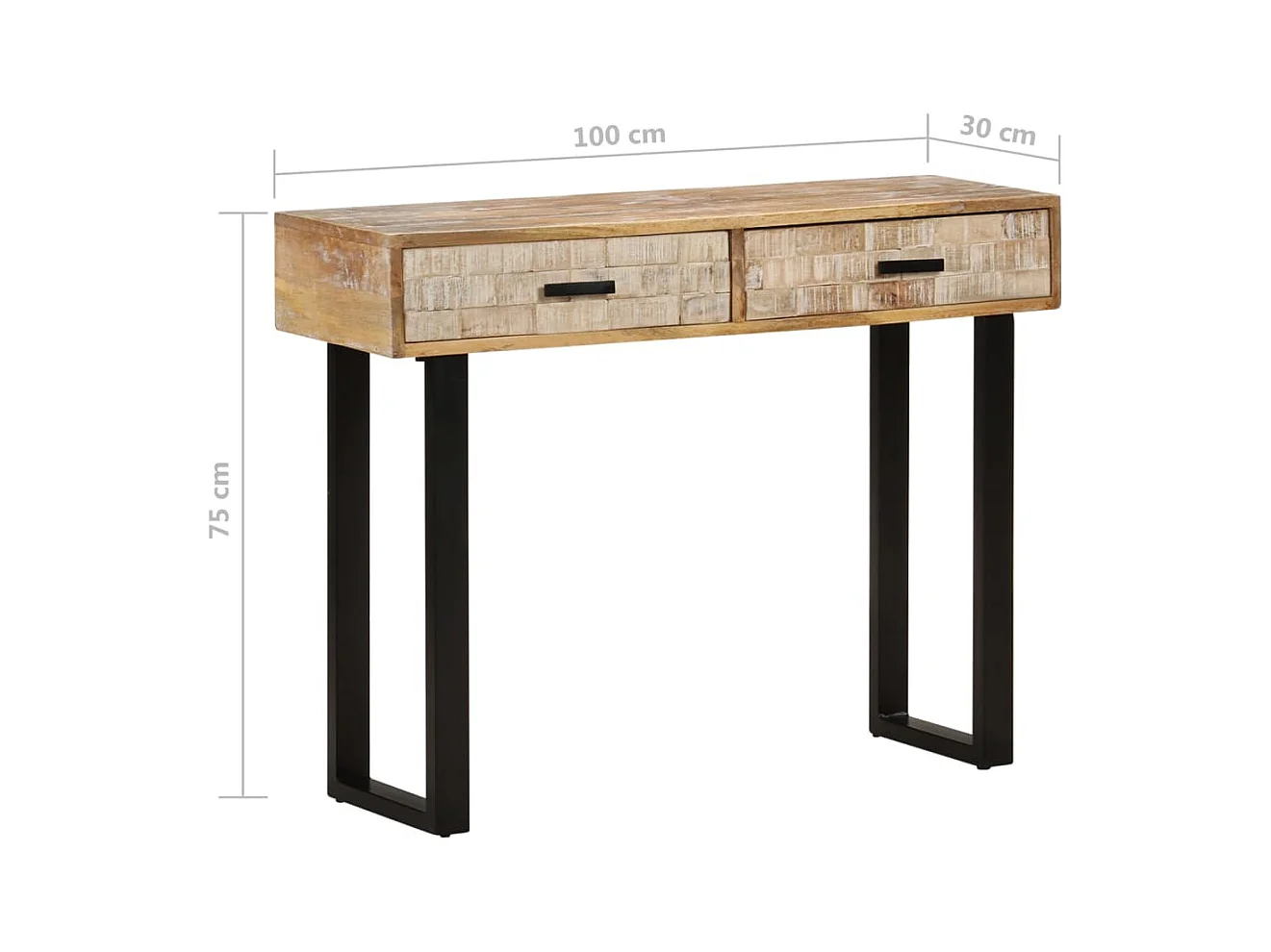 Table console 100x30x75 cm Bois de manguier massif