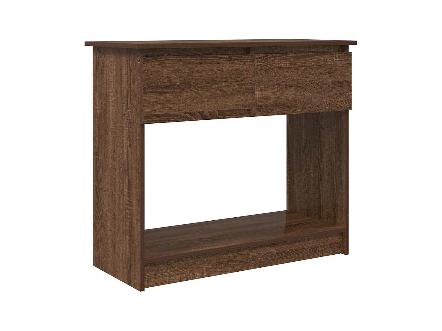 Mesa consola con cajones roble marrón 85,5x38,5x74,5 cm