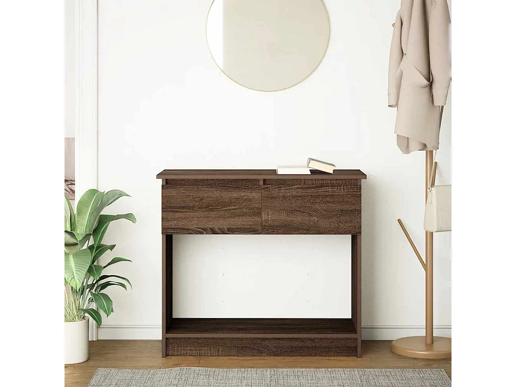 Table console avec tiroirs chêne marron 85,5x38,5x74,5 cm