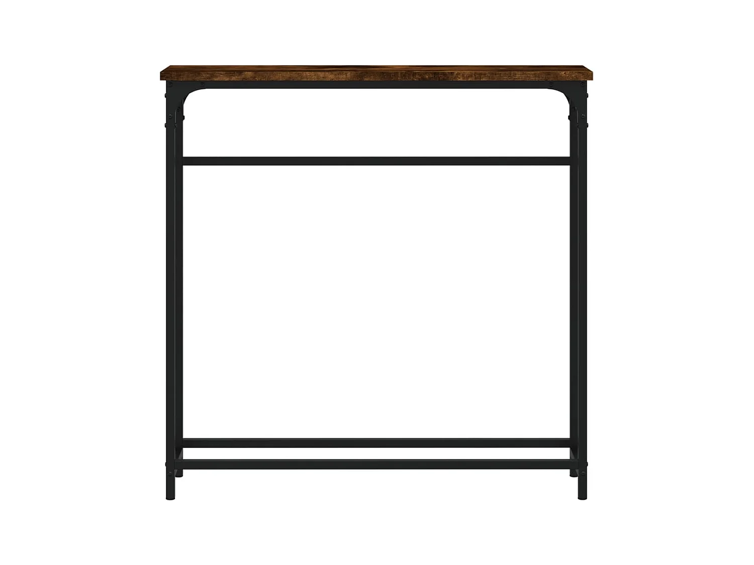 Table console chêne fumé 75x19,5x75 cm bois d'ingénierie