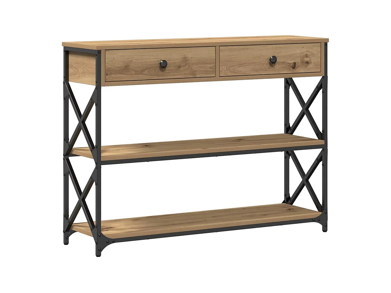 Mesa de Consola con cajón Roble artisan 100 x 28 x 75 cm