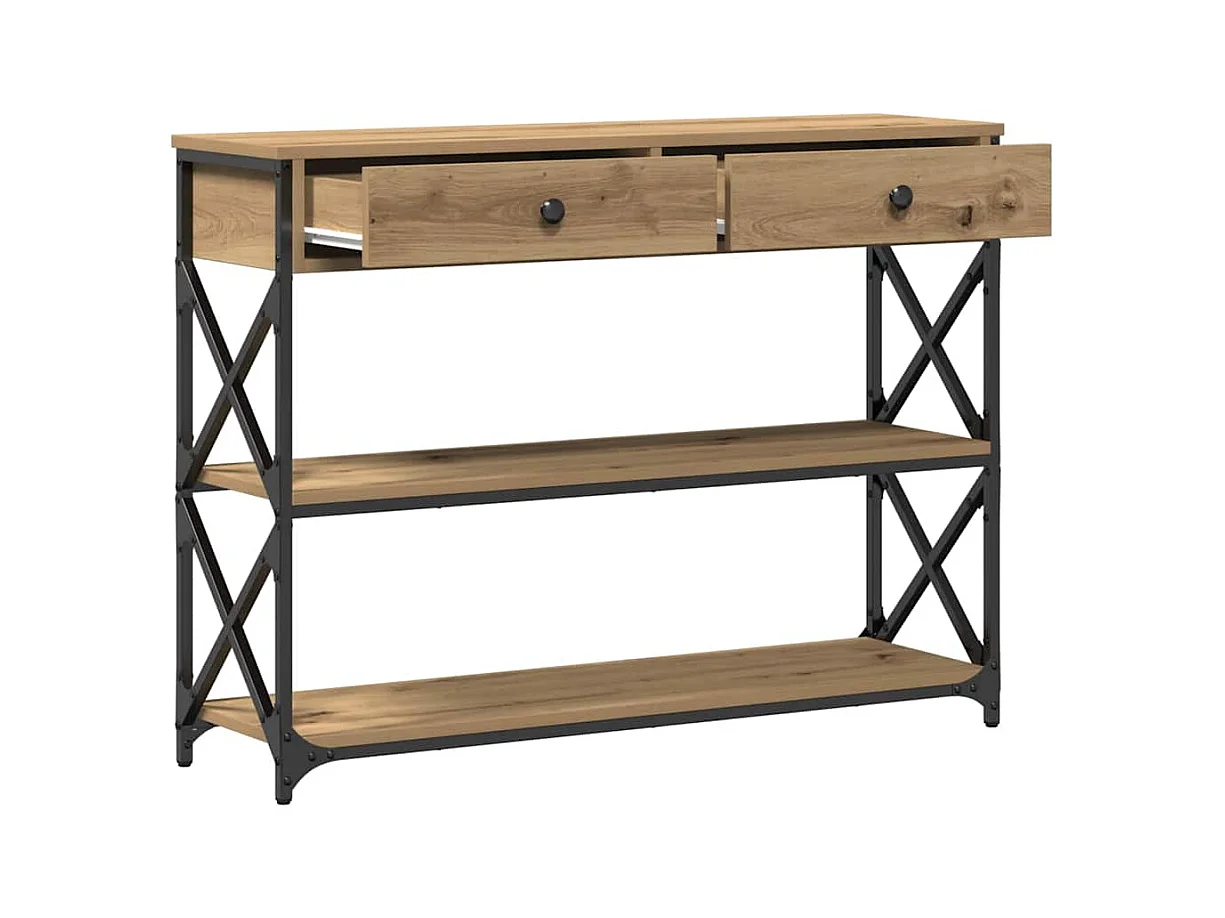 Mesa de Consola con cajón Roble artisan 100 x 28 x 75 cm