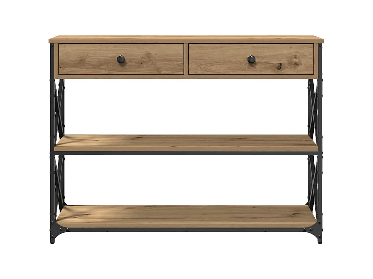 Mesa de Consola con cajón Roble artisan 100 x 28 x 75 cm