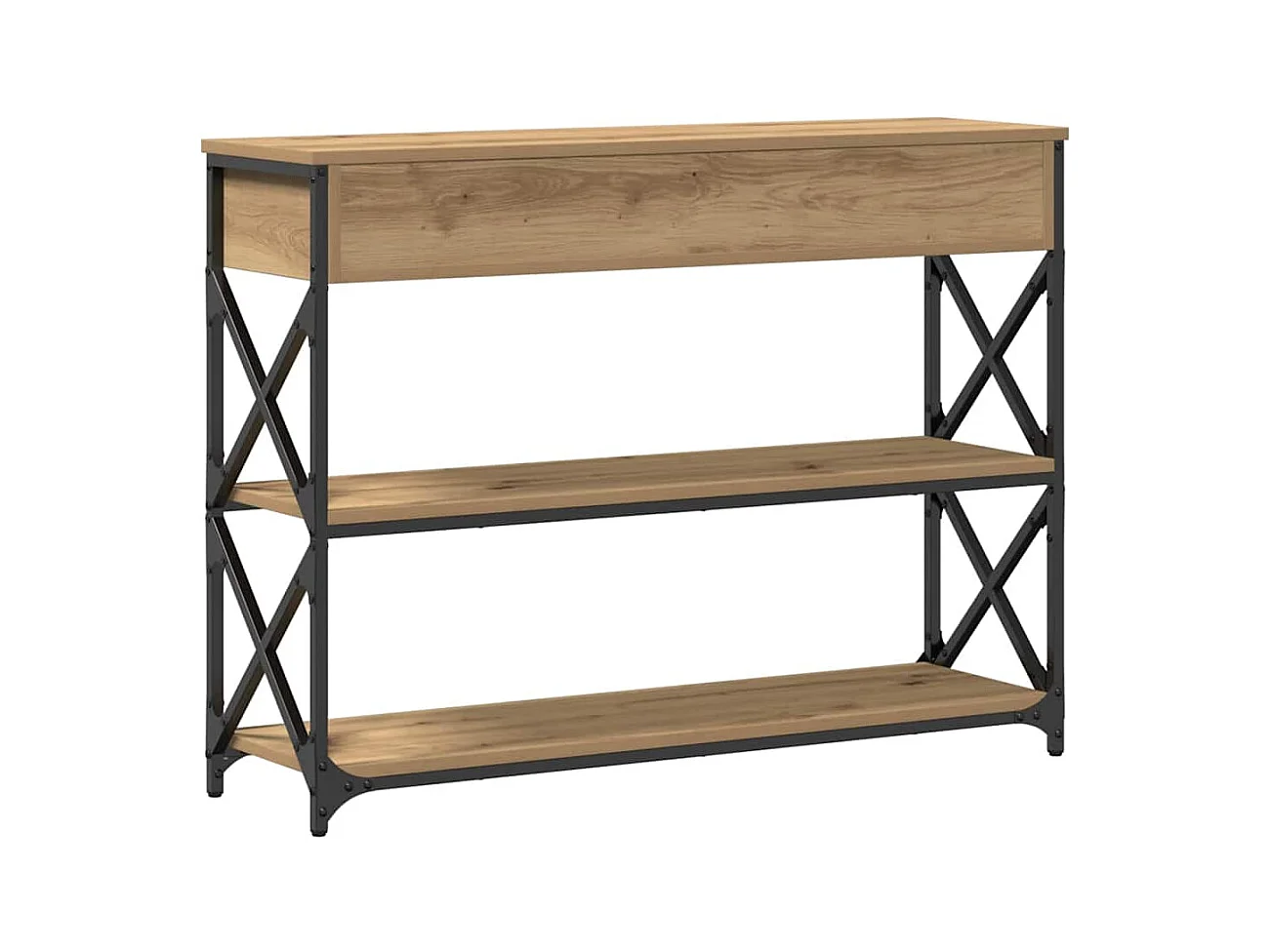 Mesa de Consola con cajón Roble artisan 100 x 28 x 75 cm