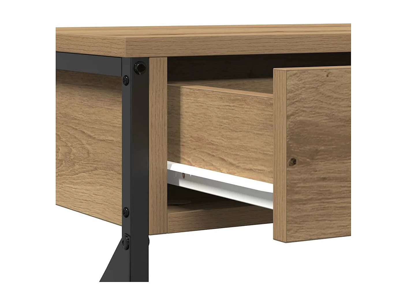 Table Console avec tiroir chêne artisanal 100 x 28 x 75 cm