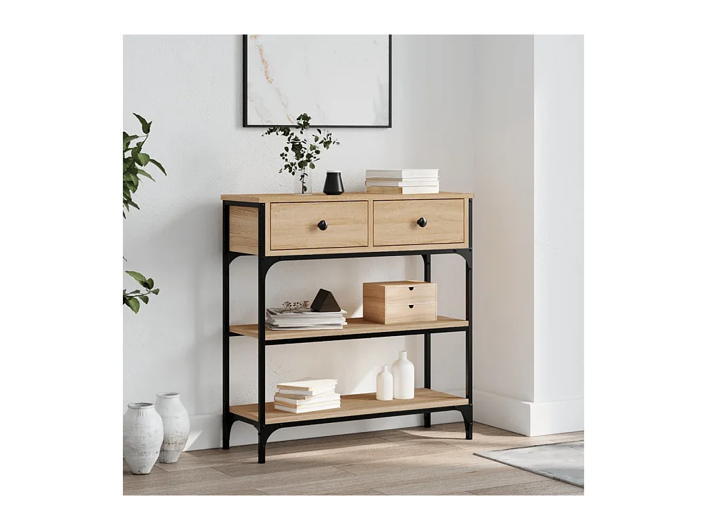 Mesa consola madera de ingeniería roble Sonoma 72,5x25x75 cm