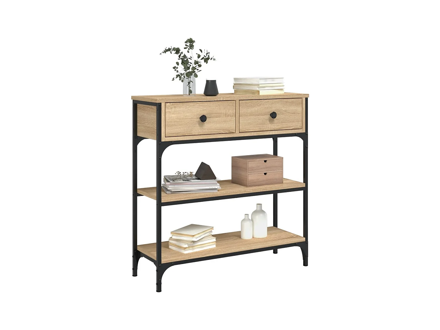 Mesa consola madera de ingeniería roble Sonoma 72,5x25x75 cm