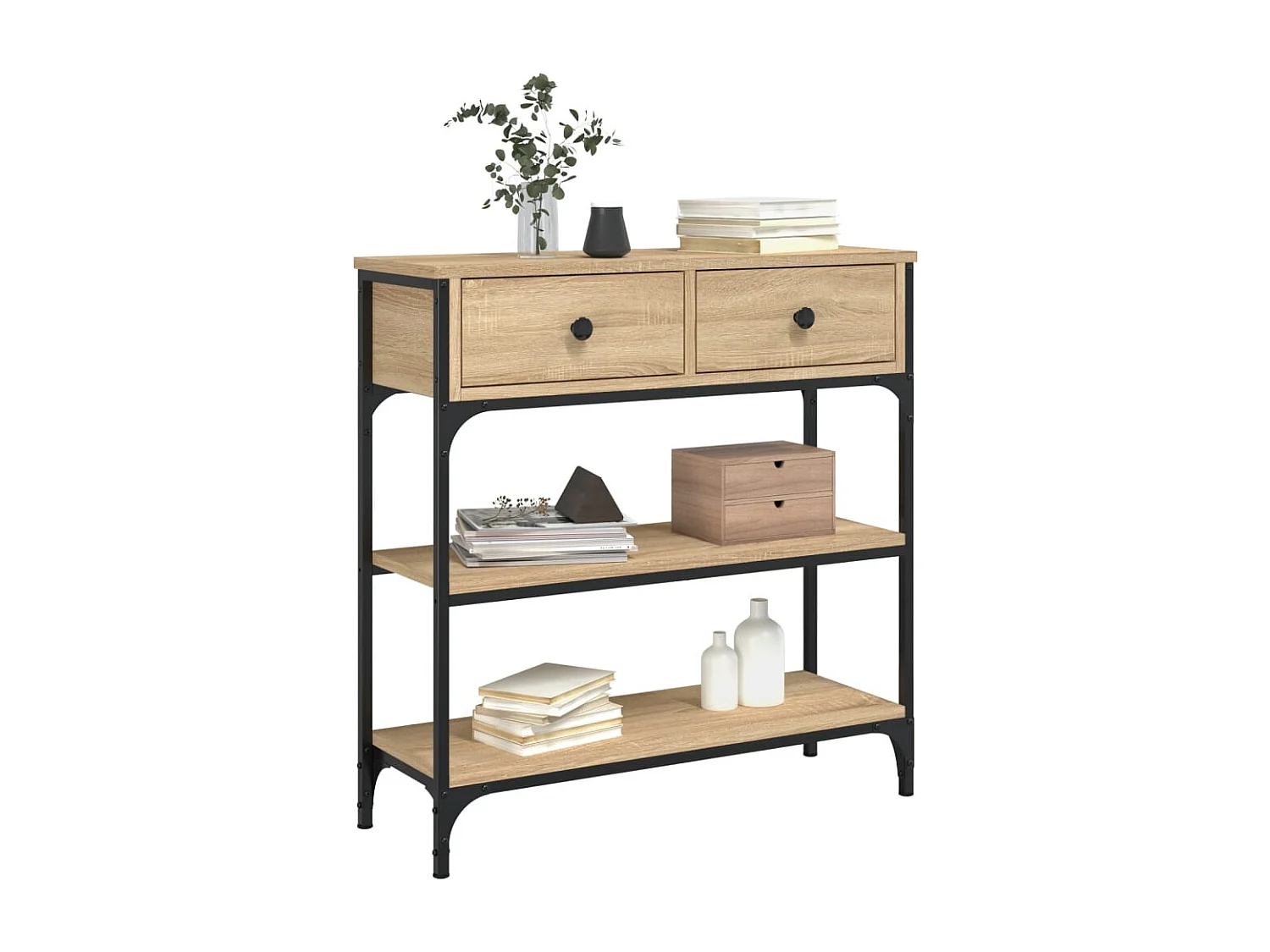 Table console chêne sonoma 72,5x25x75 cm bois d'ingénierie