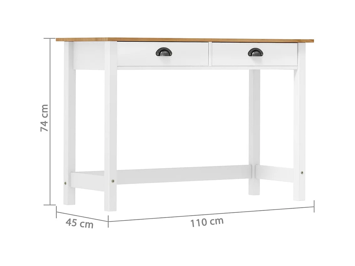 Mesa consola Hill con 2 cajones madera pino 110x45x74 cm