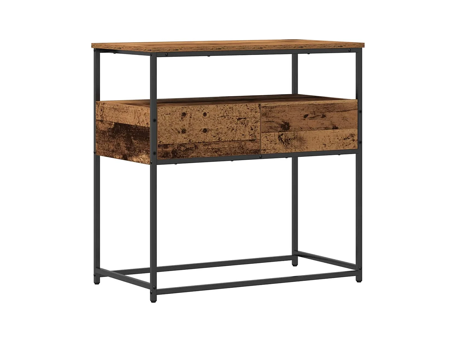 Console Tafel met lade met plank Oud Hout 75 x 40 x 75 cm