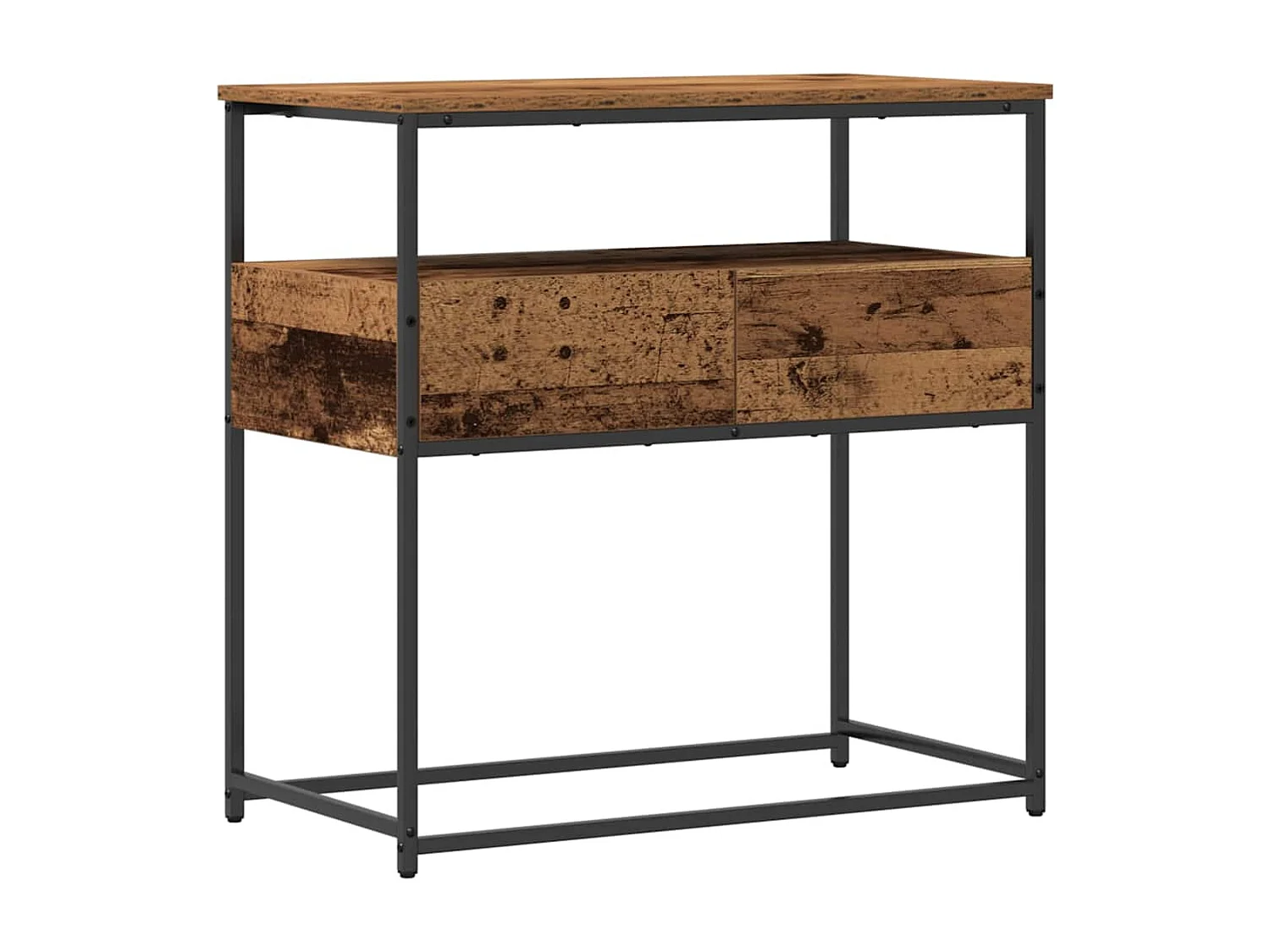 Console Tafel met lade met plank Oud Hout 75 x 40 x 75 cm